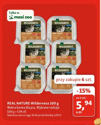 Mokra karma dla psa Real Nature Wilderness promocja w MAXI ZOO
