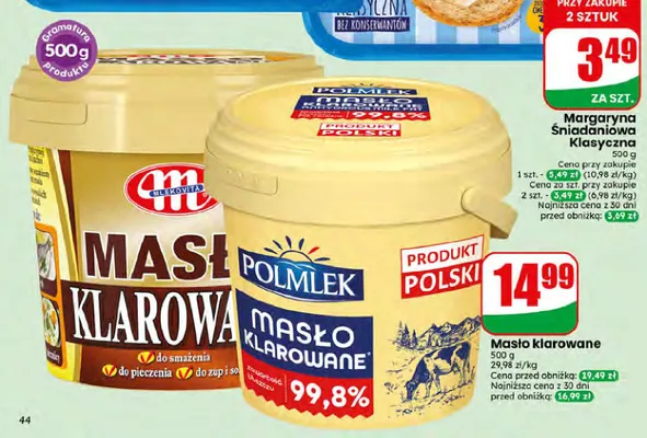 Masło klarowane Mlekovita promocja w Dino