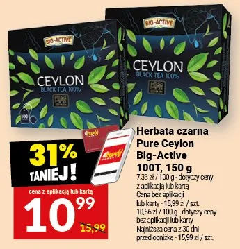 Herbata czarna Pure Ceylon Big-Active promocja w Twój Market