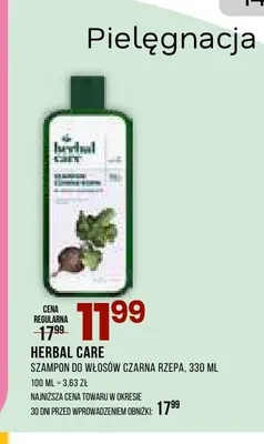 Szampon do włosów czarna rzepa Herbal Care promocja w Drogerie Natura