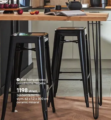 Blat kompaktowy GoodHome Nepeta wym. 62x1,2x300cm ceramic mineral promocja w Castorama