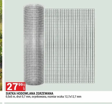 Siatka hodowlana zgrzewana ocynkowana promocja w Merkury Market