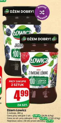 Dżem Łowicz jagodowy promocja w Dino