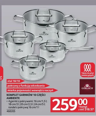 Komplet garnków 10 części Gerlach Ambiente promocja w Selgros
