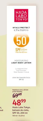 Balsam do ciała Hada Labo Tokyo SPF 50 promocja w Rossmann