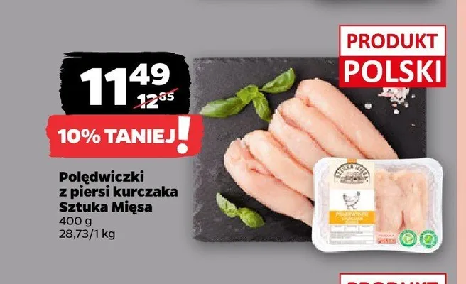 Poledwiczki z piersi kurczaka Sztuka Mięsa promocja w Netto