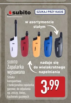 Zapalarka wysuwana Subito promocja w Aldi