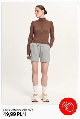 Szare dresowe bermudy Cropp promocja w Cropp