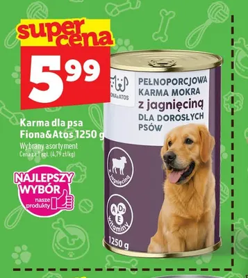 Karma dla psa Fiona & Atos promocja w TOPAZ