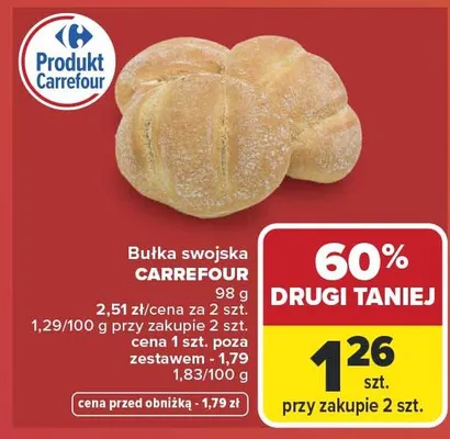 Bułka swojska Carrefour promocja w Carrefour