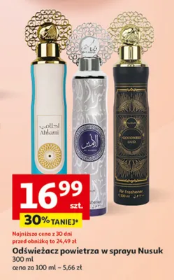 Odświeżacz powietrza w sprayu Nusuk promocja w Auchan