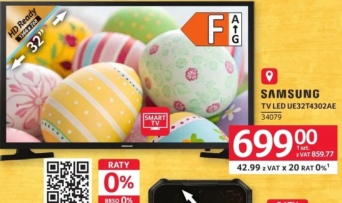 TV LED SAMSUNG UE32T4302AE 34079 promocja w Selgros
