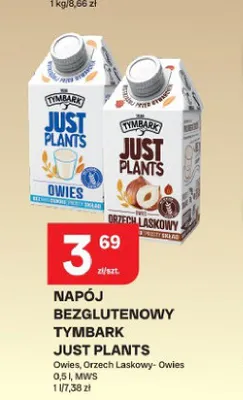 Napój bezglutenowy Tymbark Just Plants Orzech Laskowy-Owies promocja w Chorten