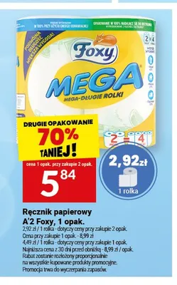 Ręcznik papierowy Foxy Mega 2-pak promocja w Twój Market