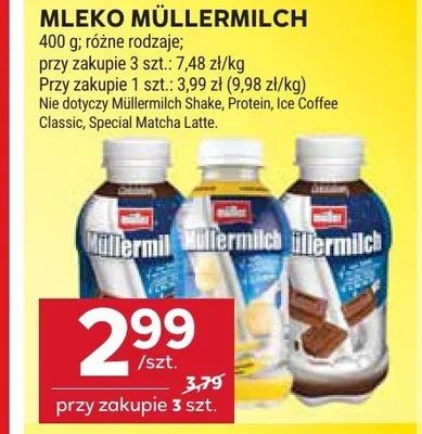 Napój mleczny Müllermilch bananowy promocja w Stokrotka