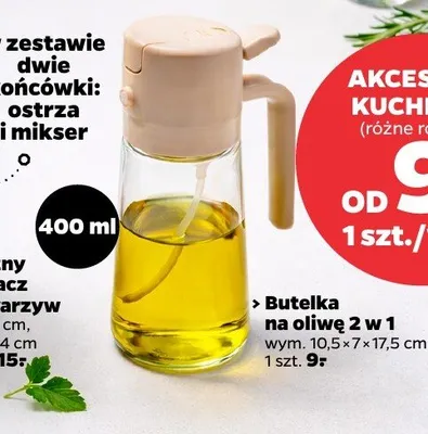 Butelka na oliwę 2 w 1 400 ml promocja w Netto