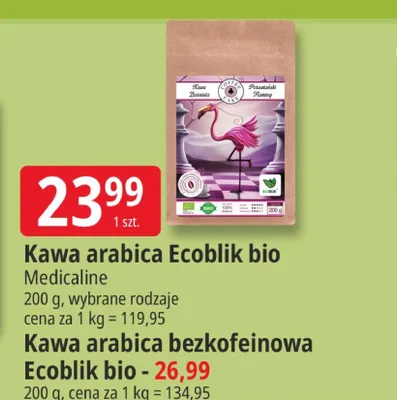 Kawa arabica bezkofeinowa EcoBlik bio promocja w Leclerc