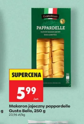 Makaron jajeczny pappardelle Gusto Bello promocja w Biedronka