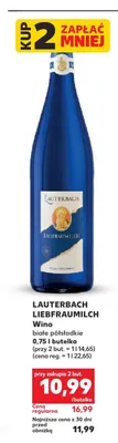 Wino białe półsłodkie Lauterbach Liebfraumilch promocja w Kaufland