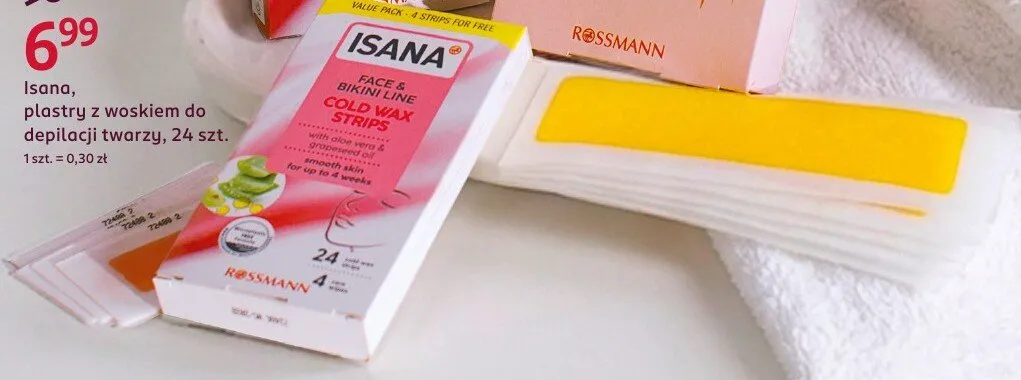 Plastry z woskiem do depilacji twarzy, 24szt. promocja w Rossmann