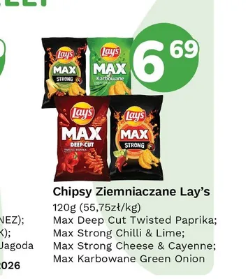 Chipsy ziemniaczane Lay's Max Strong Chilli & Lime promocja w Limonka