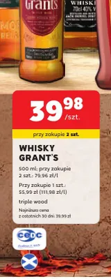 Whisky Grant's Triple Wood promocja w Stokrotka