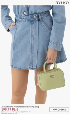 Torebka Ryłko jasnozielona mała bowling bag promocja w Ryłko