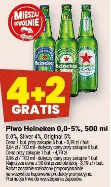 Piwo Heineken 0.0-5% promocja w Twój Market