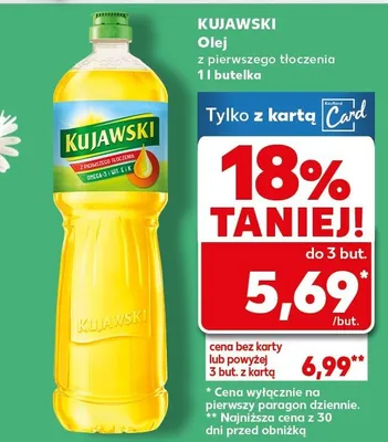 Olej z pierwszego tłoczenia 100% rzepaku promocja w Kaufland