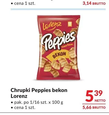 Chrupki Peppies bekon Lorenz promocja w Makro