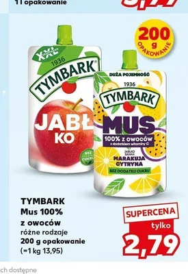 Mus 100% z owoców Tymbark Marakuja Cytryna promocja w Kaufland