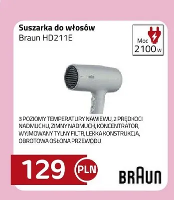 Suszarka do włosów Braun HD211E promocja w kakto.pl