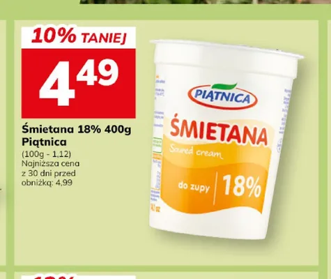 Śmietana 18% Piątnica promocja w Hitpol