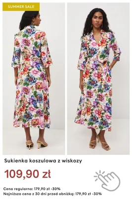 Sukienka koszulowa z wiskozy promocja w Medicine