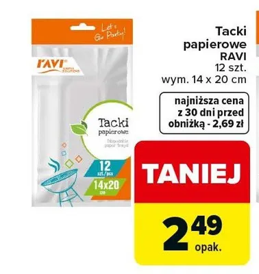 Tacki papierowe Ravi 14x20cm promocja w Carrefour Express