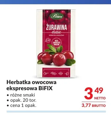 Herbatka owocowa ekspresowa BiFIX promocja w Makro