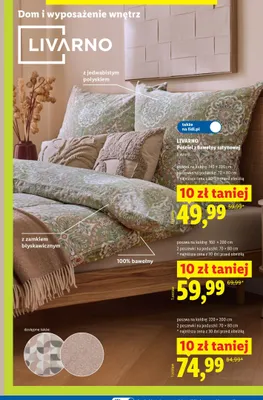 Pościel z bawełny satynowej Livarno 140x200 cm promocja w Lidl