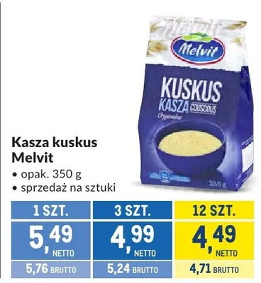 Kasza kuskus Melvit promocja w Makro