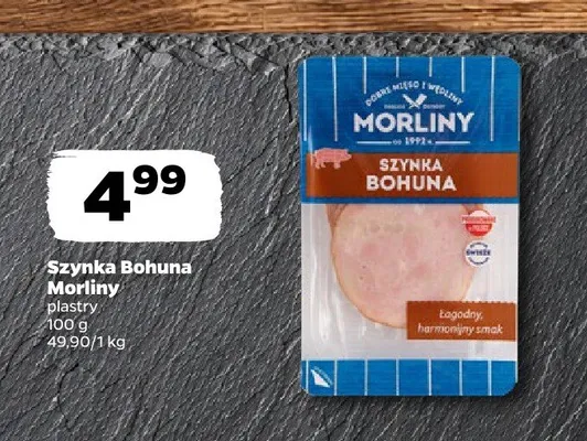 Szynka Bohuna Morliny plastry promocja w Netto