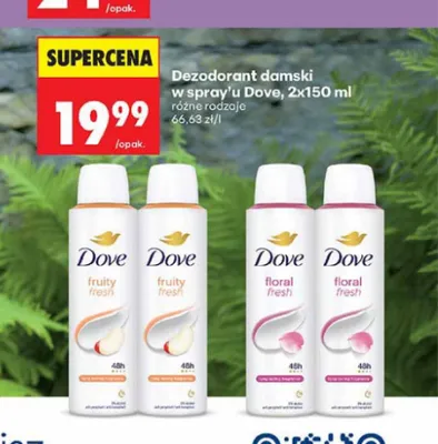 Dezodorant damski w spray'u Dove Floral Fresh 2-pak promocja w Biedronka