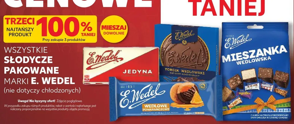Słodycze pakowane E.Wedel promocja w Kaufland