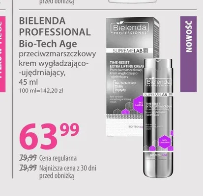Przeciwzmarszczkowy krem wygładzająco-ujędrniający BIELENDA PROFESSIONAL Bio-Tech Age promocja w Hebe