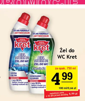 Żel do WC Biel Higiena Classic Fresh Kret promocja w Gram Market