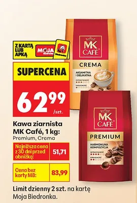 Kawa ziarnista Premium promocja w Biedronka