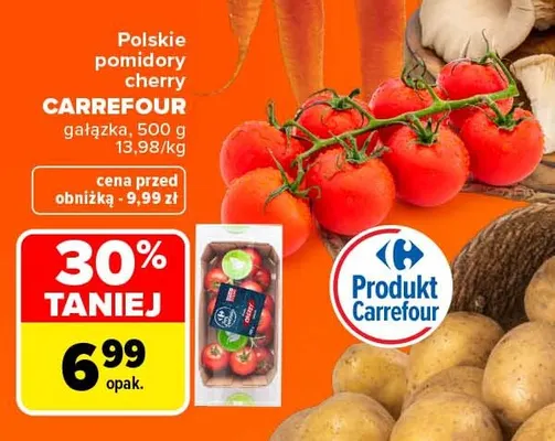 Pomidory cherry polskie gałązka Carrefour promocja w Carrefour