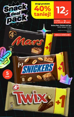 Batony czekoladowe Snickers 5-pak promocja w Dealz
