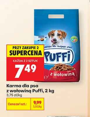 Karma dla psa z wołowiną Puffi promocja w Biedronka