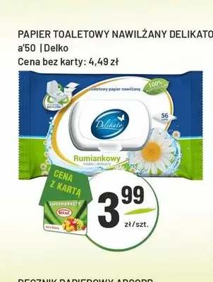 Papier toaletowy nawilżany Delikato Rumiankowy promocja w Sedal