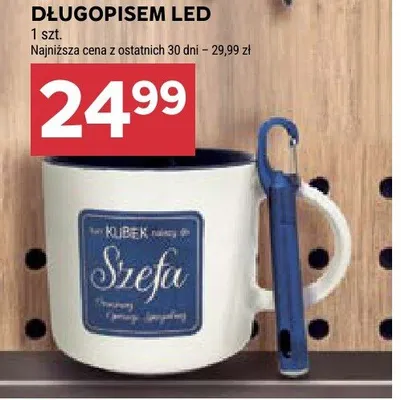 Kubek z mini długopisem LED promocja w Stokrotka