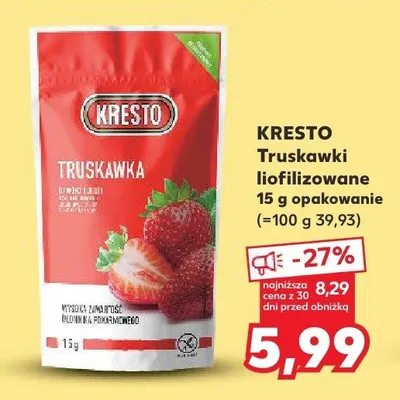 Truskawki liofilizowane Kresto promocja w Kaufland